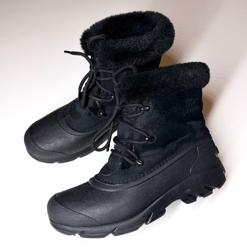 Sorel Women’s Snow Angel Faux Fur Detail Waterproof Boots Black Size- 8 - Picture 5 of 10